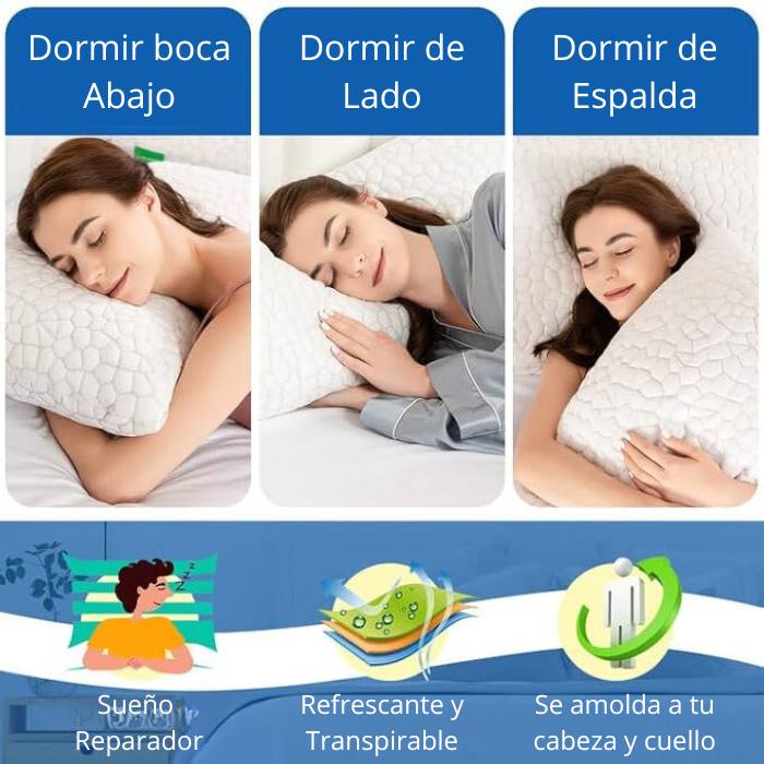Almohada Altura Ajustable Anti Molestias (Refrescante)